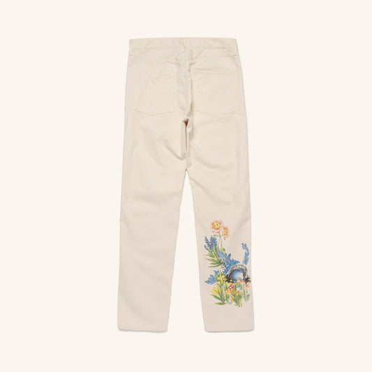 Ecru Denim Pants